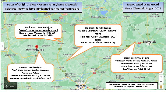 Olszewski Origins Map